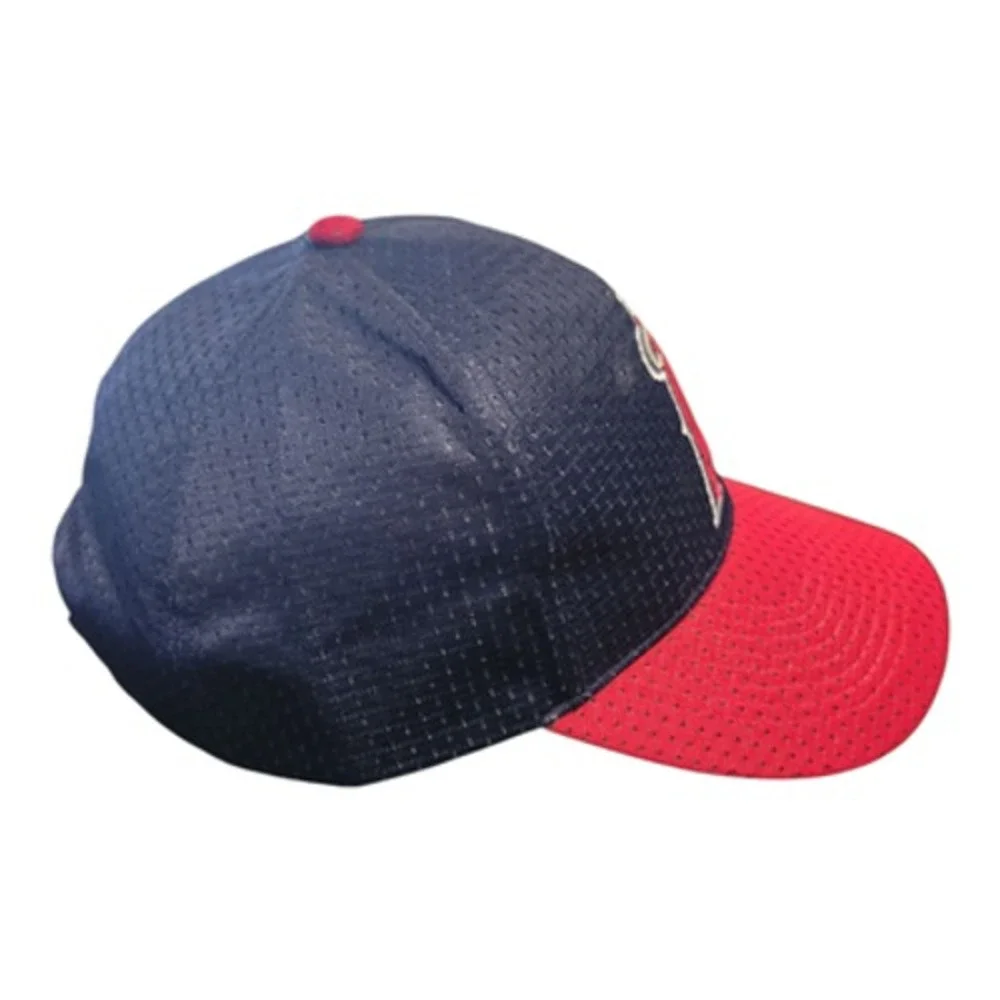 Los Angeles Angels MLB Mesh Baseball Hat‎ Navy Red ampm Logo Adjustable Cap